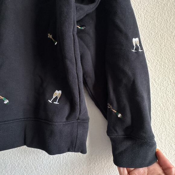 Rails The varsity sweatshirt Black Champagne Embroidery - Picture 6 of 7